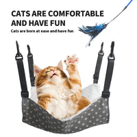 HKM-3437501 Cozy Adjustable Hammock Bed for Cats - Durable Indoor Pet Hanging Seat with Plush Winter Option