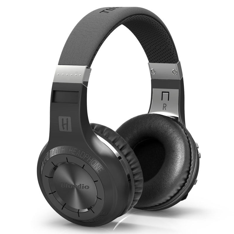 HKM-343763 Wireless Stereo Headphones with Subwoofer and Bluetooth Connectivity - 57mm Drivers, 3.5mm Jack, PU Earplug Material, Available in White or Black