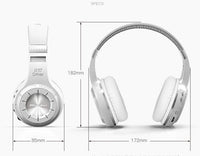 HKM-343763 Wireless Stereo Headphones with Subwoofer and Bluetooth Connectivity - 57mm Drivers, 3.5mm Jack, PU Earplug Material, Available in White or Black