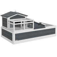 HKM-3439549 3-Room Tortoise Habitat with Balcony, 2 Stories, 44" x 25.5" x 23", Gray Finish