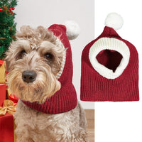 HKM-3440061 Warm Knitted Pet Hat with Snowflake Elk Print for Dogs and Cats, Perfect for Christmas and Halloween