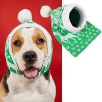 HKM-3440061 Warm Knitted Pet Hat with Snowflake Elk Print for Dogs and Cats, Perfect for Christmas and Halloween