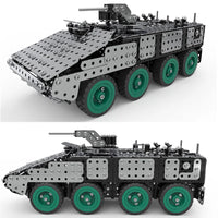 HKM-344019 Metal Military Armored Car Model Kit - 797 PCS Stainless Steel 3D Construction Puzzle Toy for Ages 8 and Up