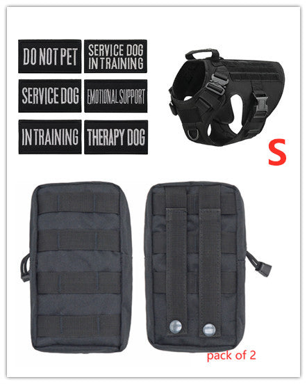 HKM-3441341 Adjustable German Shepherd Tactical Dog Harness with Heavy-Duty Nylon, Pockets, and Metal Clips