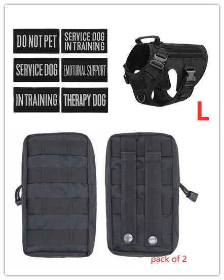 HKM-3441341 Adjustable German Shepherd Tactical Dog Harness with Heavy-Duty Nylon, Pockets, and Metal Clips