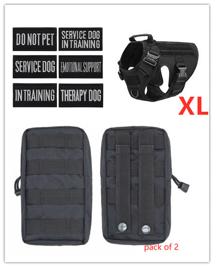 HKM-3441341 Adjustable German Shepherd Tactical Dog Harness with Heavy-Duty Nylon, Pockets, and Metal Clips