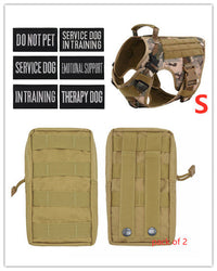 HKM-3441341 Adjustable German Shepherd Tactical Dog Harness with Heavy-Duty Nylon, Pockets, and Metal Clips