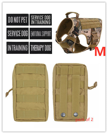 HKM-3441341 Adjustable German Shepherd Tactical Dog Harness with Heavy-Duty Nylon, Pockets, and Metal Clips