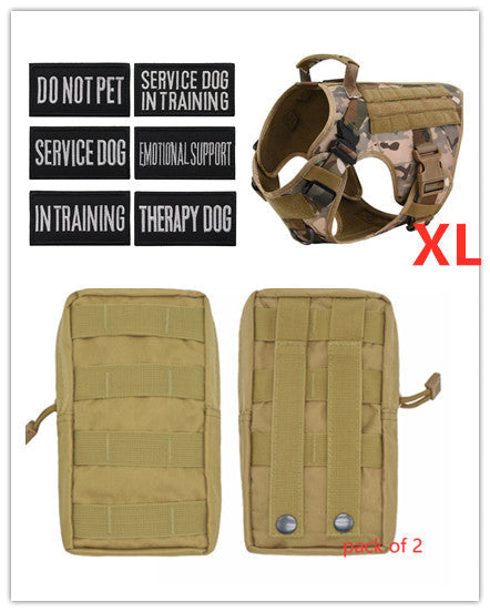 HKM-3441341 Adjustable German Shepherd Tactical Dog Harness with Heavy-Duty Nylon, Pockets, and Metal Clips