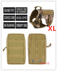 HKM-3441341 Adjustable German Shepherd Tactical Dog Harness with Heavy-Duty Nylon, Pockets, and Metal Clips