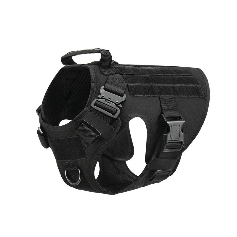 HKM-3441341 Adjustable German Shepherd Tactical Dog Harness with Heavy-Duty Nylon, Pockets, and Metal Clips
