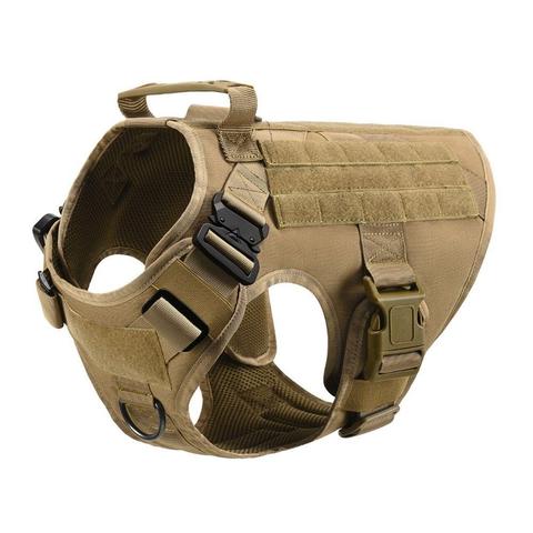 HKM-3441341 Adjustable German Shepherd Tactical Dog Harness with Heavy-Duty Nylon, Pockets, and Metal Clips