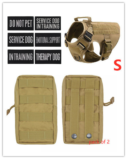HKM-3441341 Adjustable German Shepherd Tactical Dog Harness with Heavy-Duty Nylon, Pockets, and Metal Clips