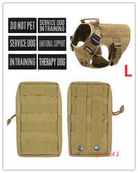 HKM-3441341 Adjustable German Shepherd Tactical Dog Harness with Heavy-Duty Nylon, Pockets, and Metal Clips