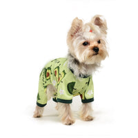 HKM-3441469 Four Seasons Cotton Dog Jumpsuit in Grass Green - Casual Pet Pajamas for All Sizes