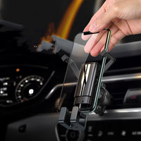HKM-344147 Fully Automatic Gravity Air Outlet Dual-arm Car Mobile Phone Holder with One-handed Access