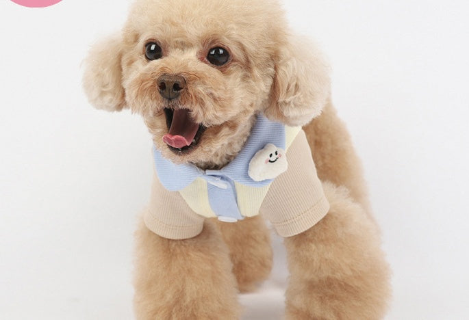 HKM-3442237 Cotton Bipedal Casual Cardigan for Pets - Available in Blue and Pink