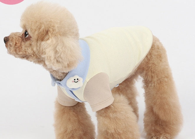 HKM-3442237 Cotton Bipedal Casual Cardigan for Pets - Available in Blue and Pink
