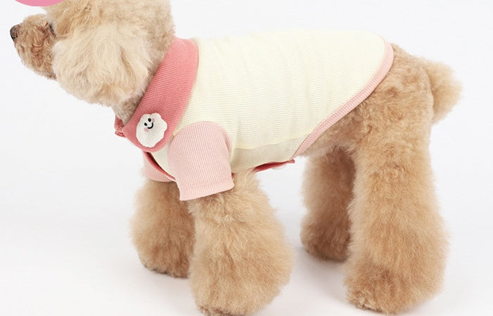 HKM-3442237 Cotton Bipedal Casual Cardigan for Pets - Available in Blue and Pink
