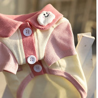HKM-3442237 Cotton Bipedal Casual Cardigan for Pets - Available in Blue and Pink
