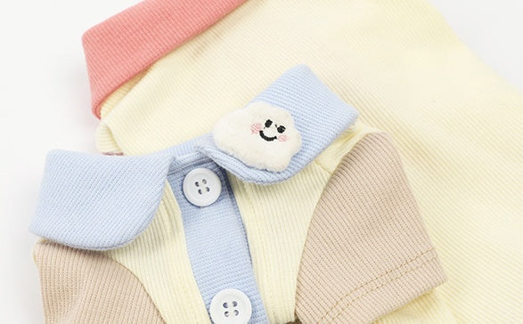 HKM-3442237 Cotton Bipedal Casual Cardigan for Pets - Available in Blue and Pink