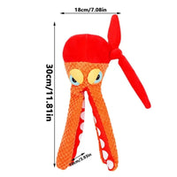HKM-3443133 Squeaky Plush Octopus Dog Toy for Chewing and Dental Care