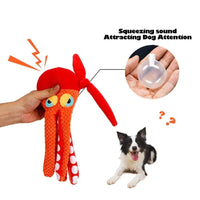 HKM-3443133 Squeaky Plush Octopus Dog Toy for Chewing and Dental Care