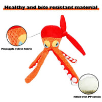 HKM-3443133 Squeaky Plush Octopus Dog Toy for Chewing and Dental Care
