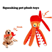 HKM-3443133 Squeaky Plush Octopus Dog Toy for Chewing and Dental Care