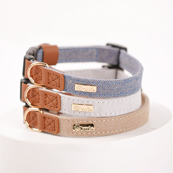 HKM-3443645 Adjustable Anti-Lost Dog Collar with Matching Hand Holding Rope and Bandana for Shiba Inu