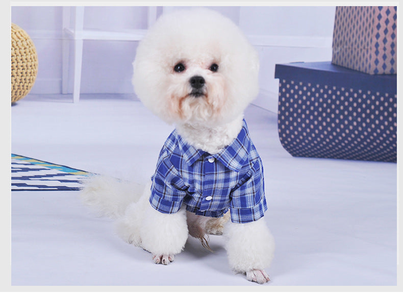 HKM-3444029 Lightweight Summer Dog Shirt with Double Diagonal Pockets for Small Dogs