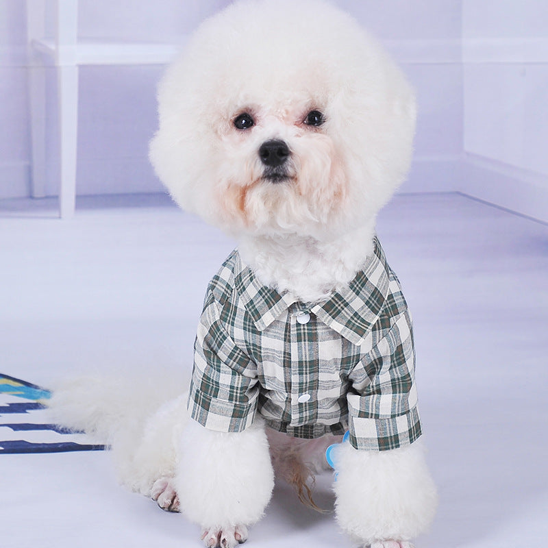 HKM-3444029 Lightweight Summer Dog Shirt with Double Diagonal Pockets for Small Dogs