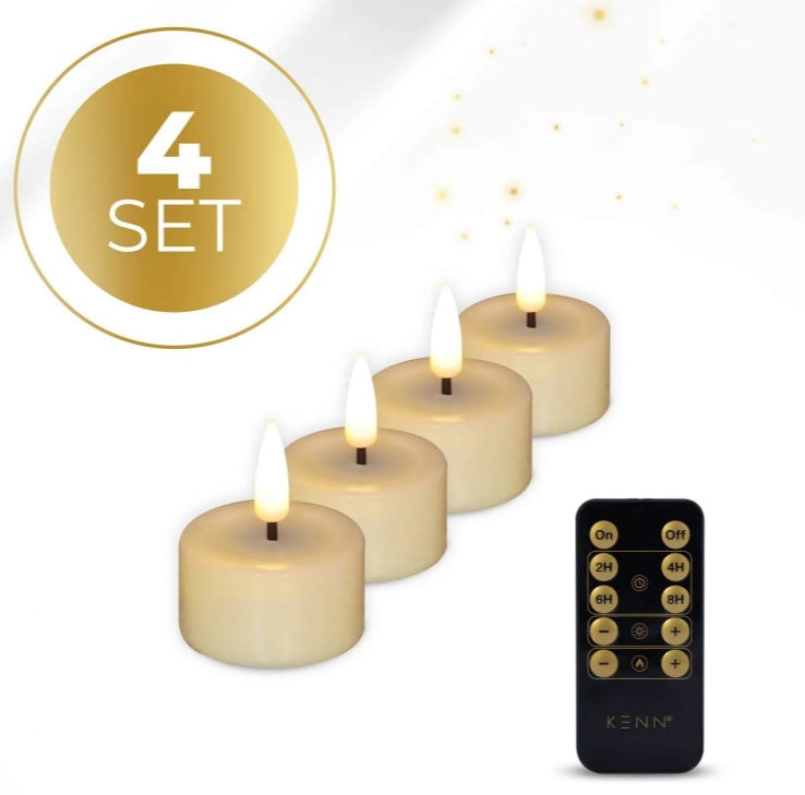 HKM-344403 Ivory LED Tealight Candles - Soft Glow, Perfect for Events & Home Decor