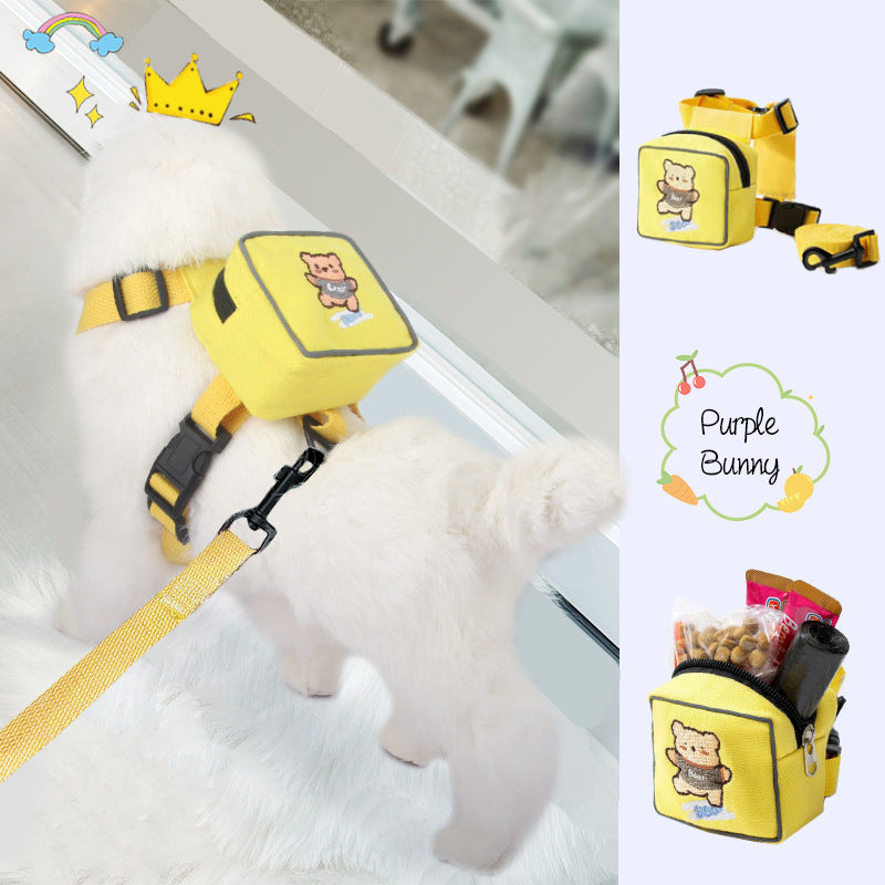 HKM-3445437 Korean Style Pet Backpack with Holding Rope in Purple, Yellow, and Green