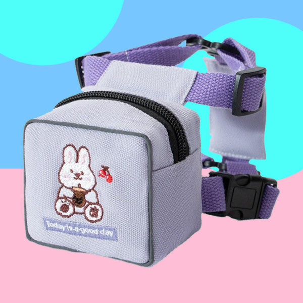 HKM-3445437 Korean Style Pet Backpack with Holding Rope in Purple, Yellow, and Green