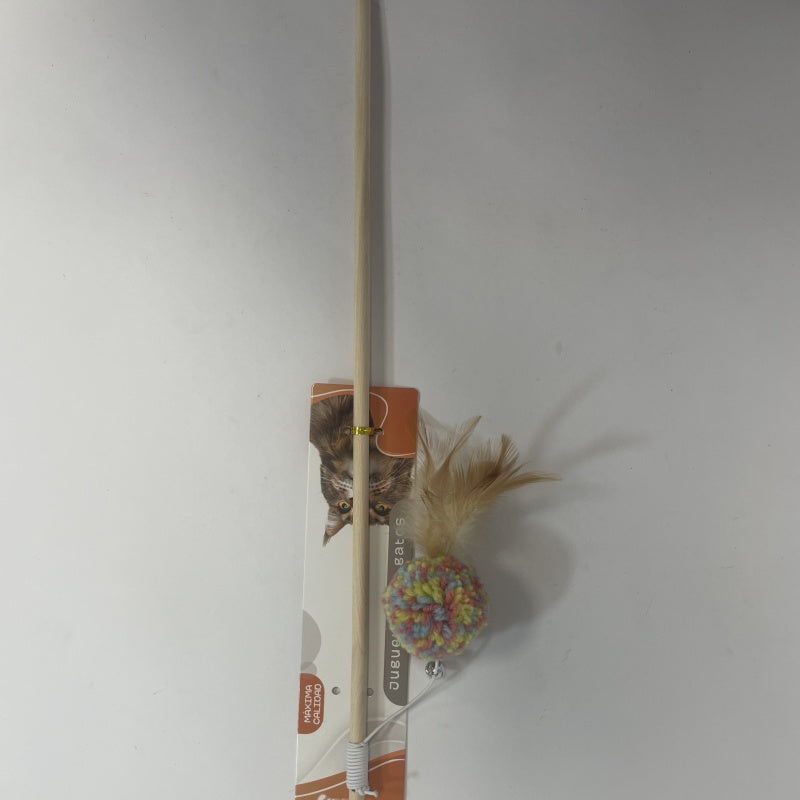 HKM-3446461 Interactive Cat Teaser Stick with Feather and Bell