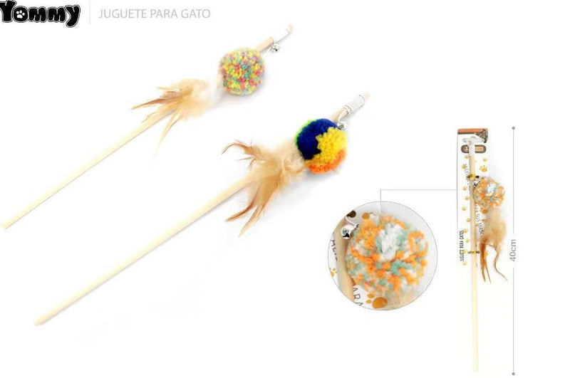 HKM-3446461 Interactive Cat Teaser Stick with Feather and Bell