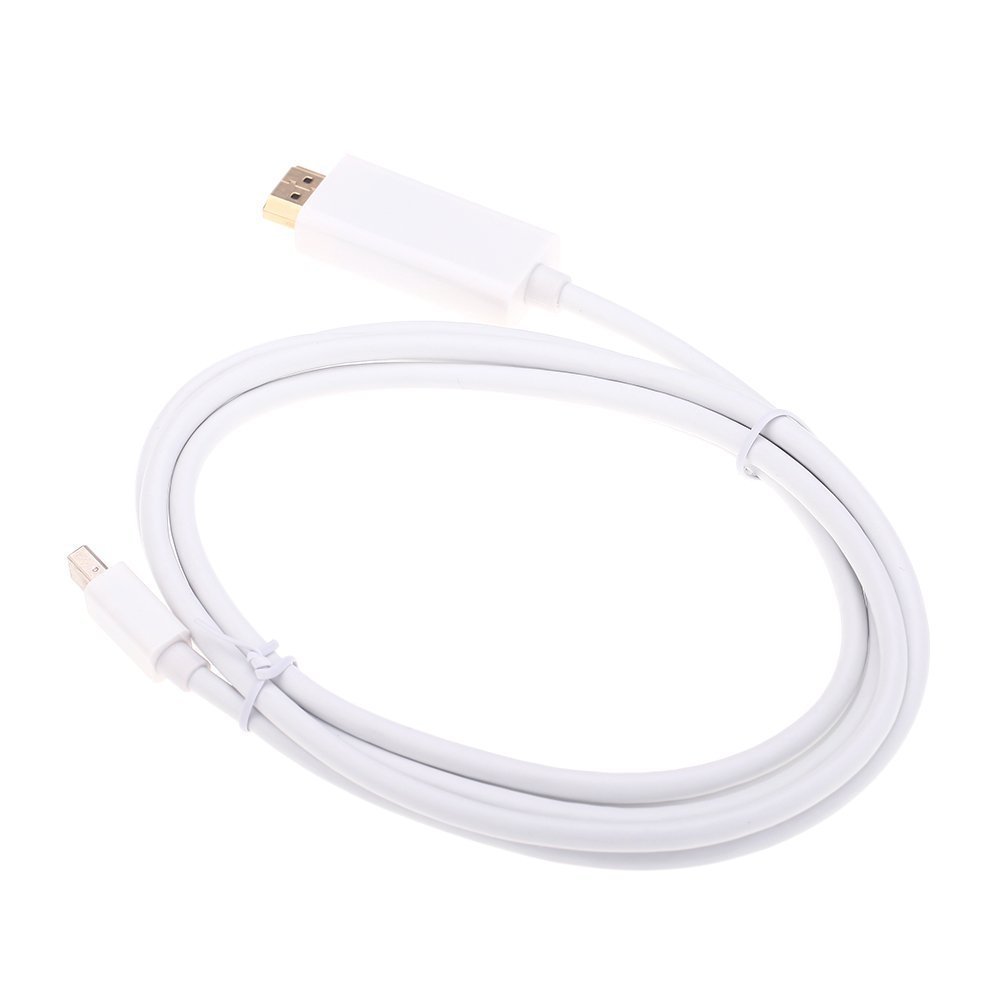 HKM-344787 Mini DisplayPort to HDMI Adapter Cable, 1.8m, White, Copper Wire for Personal Computers