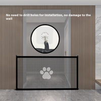 HKM-3448893 Portable Folding Dog Barrier - Punch-Free Isolation Net Fence for Pet Safety