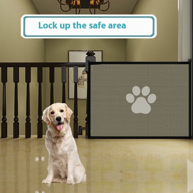 HKM-3448893 Portable Folding Dog Barrier - Punch-Free Isolation Net Fence for Pet Safety