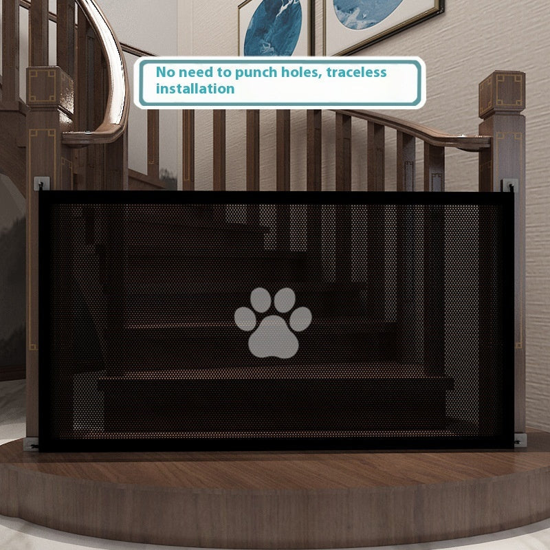 HKM-3448893 Portable Folding Dog Barrier - Punch-Free Isolation Net Fence for Pet Safety