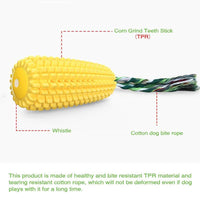 HKM-3450045 Durable Squeaky Corn Stick Dog Chew Toy for Small to Large Breeds