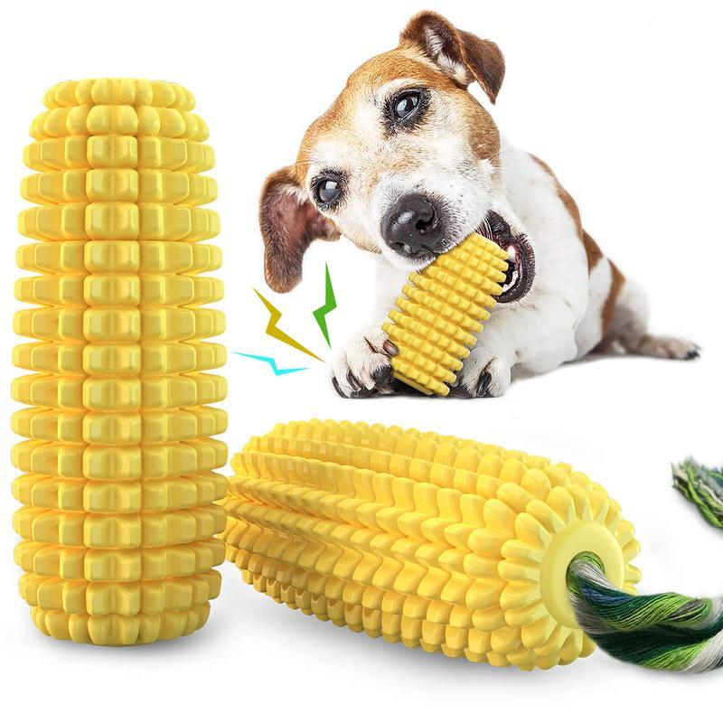 HKM-3450045 Durable Squeaky Corn Stick Dog Chew Toy for Small to Large Breeds