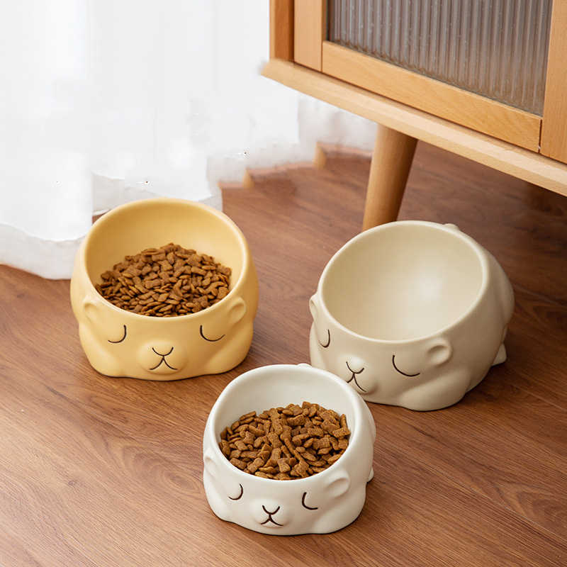 HKM-3451581 Creative Ceramic Bear Pet Bowl for Cats ¨C 160ml & 280ml Options