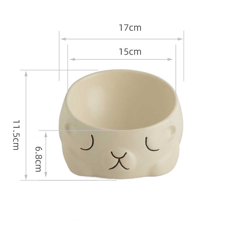 HKM-3451581 Creative Ceramic Bear Pet Bowl for Cats ¨C 160ml & 280ml Options