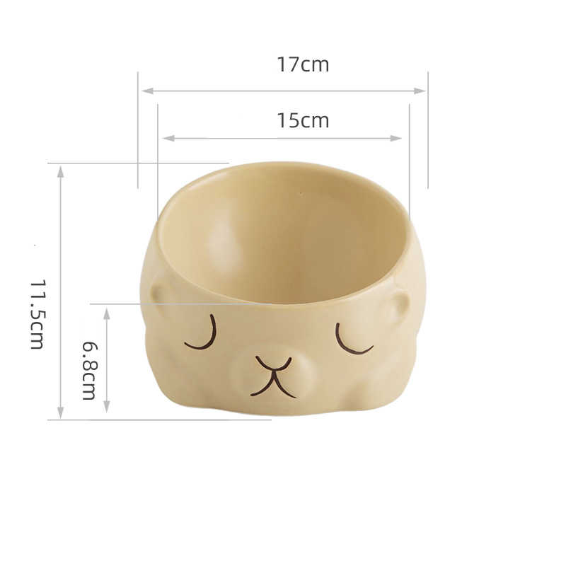 HKM-3451581 Creative Ceramic Bear Pet Bowl for Cats ¨C 160ml & 280ml Options