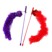 HKM-3452221 Colorful Plush Cat Teaser Stick with Ringing Paper Ball - 30cm Length