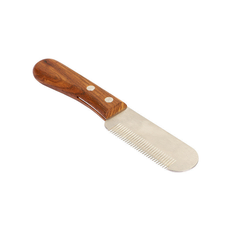 HKM-3452989 Wooden Dog and Cat Shaving Knife for Terriers - Minimalist Hair Pulling Comb