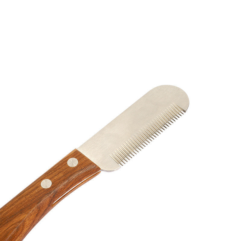 HKM-3452989 Wooden Dog and Cat Shaving Knife for Terriers - Minimalist Hair Pulling Comb