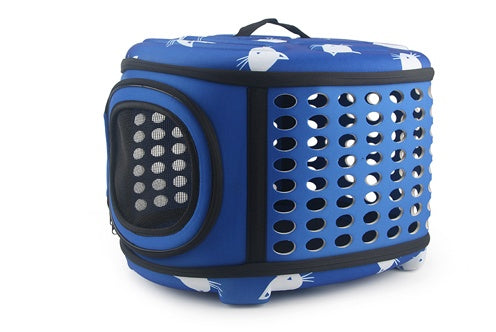 HKM-3453629 Cat Pattern Single Shoulder Pet Carrier Bag - Medium to Soft EVA, Ventilated Design for Pets Up to 15 kg